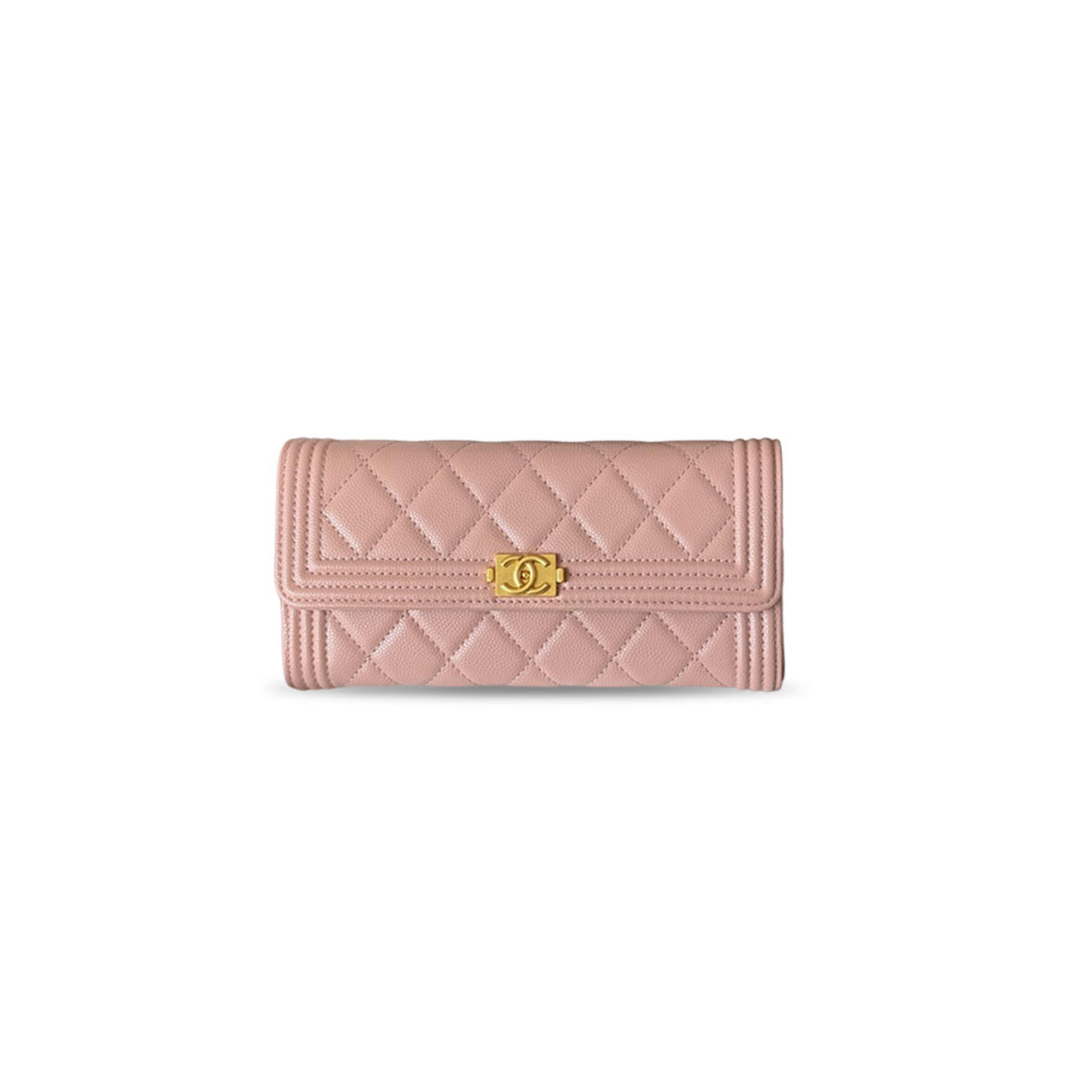 CHANEL BOY LONG FLAP WALLET GOLD HARDWARE A80286 (19*10.5*3cm)